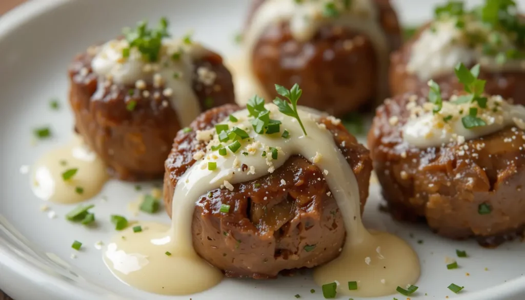 garlic butter steak bites with parmesan cream sauce