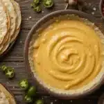 Jar of copycat Taco Bell quesadilla sauce with ingredients nearby