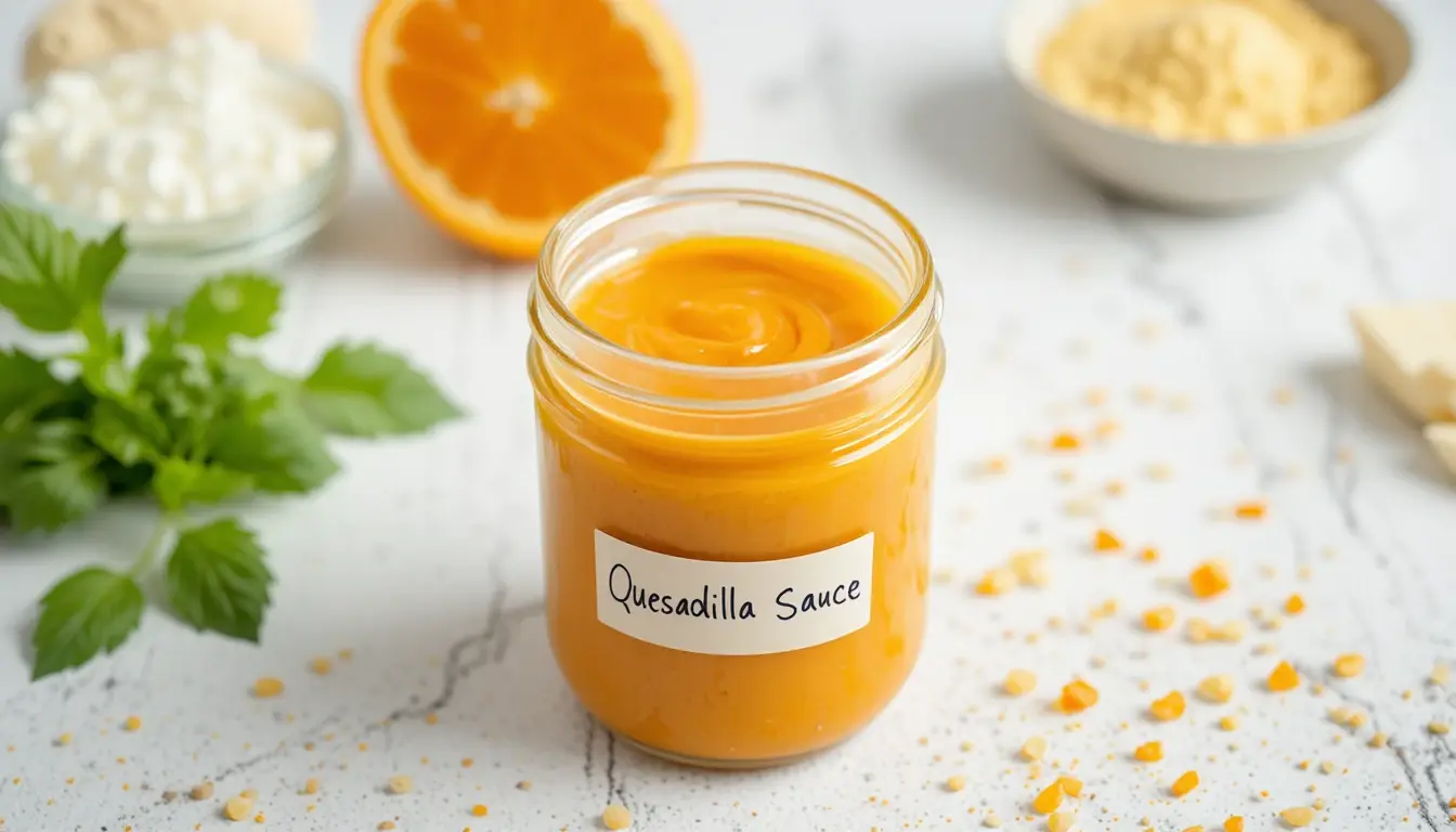 Copycat Taco Bell quesadilla sauce recipe ingredients laid out flat