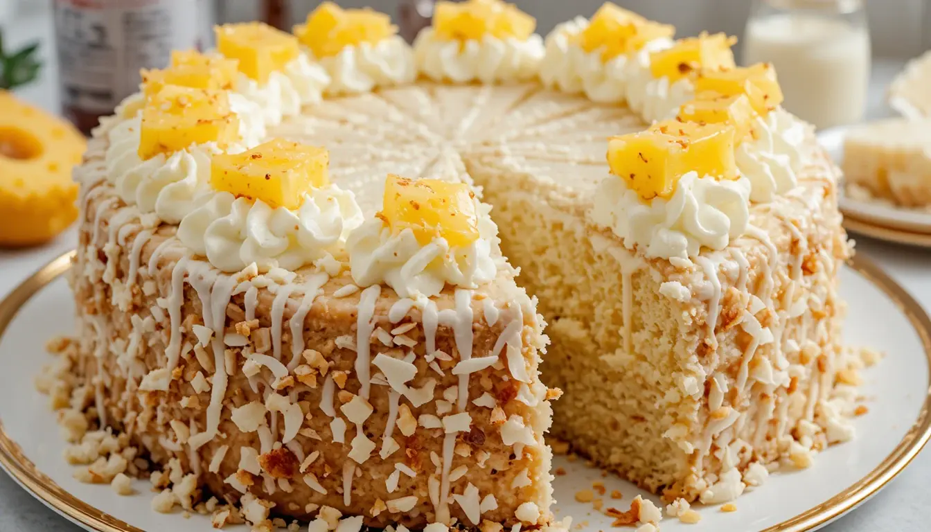 Ingredients for pineapple coconut dream cake