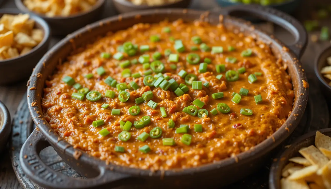 Ingredients for smoked buffalo chicken dip on a wooden board
