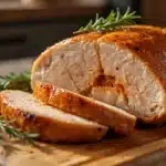 Sliced boneless turkey breast served with vegetables