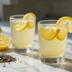 White tea shots served in chilled glasses with garnish