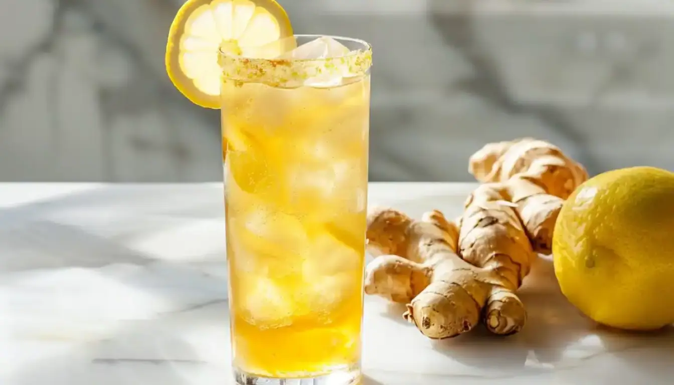 brazilian mounjaro recipe in a mason jar with lemon and ginger