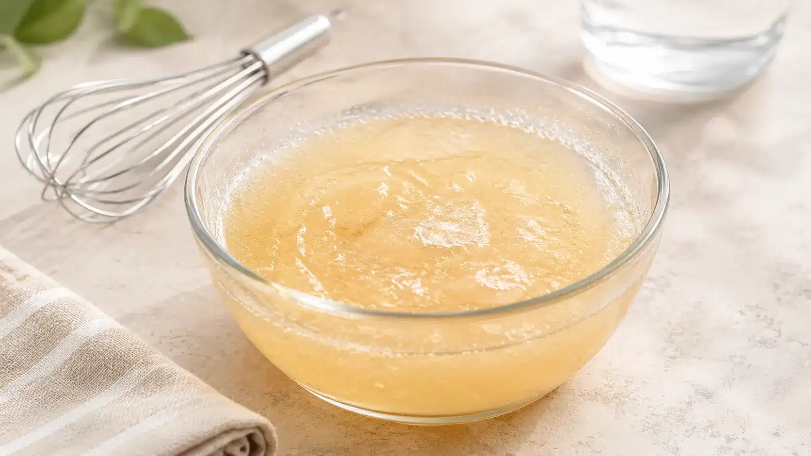 Bariatric Gelatin Recipe mixture being whisked with yogurt