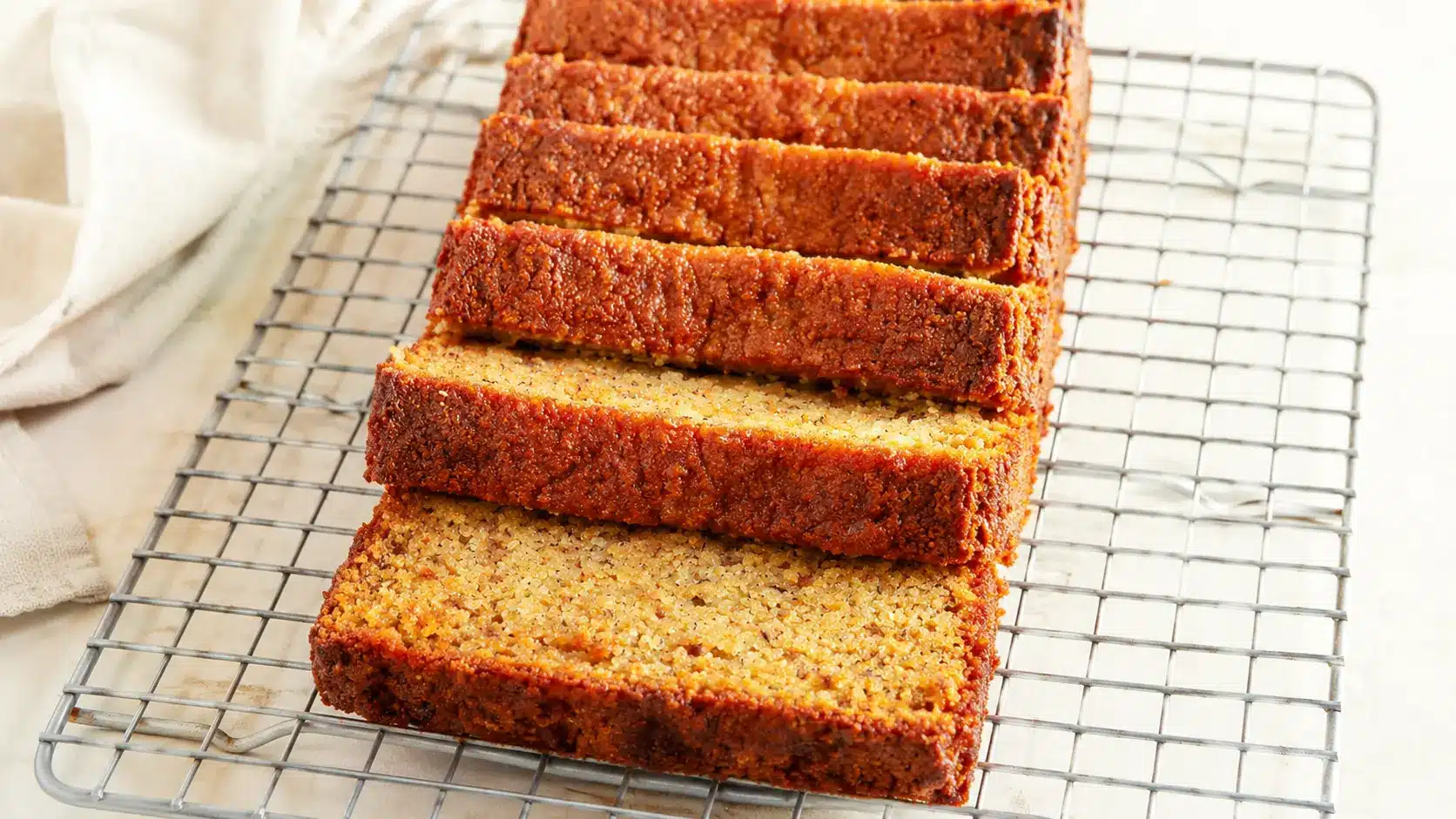 Almond Flour Banana Bread sliced on a plate