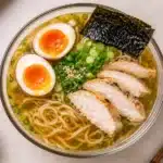 Ramen Broth Recipe serving bar with toppings